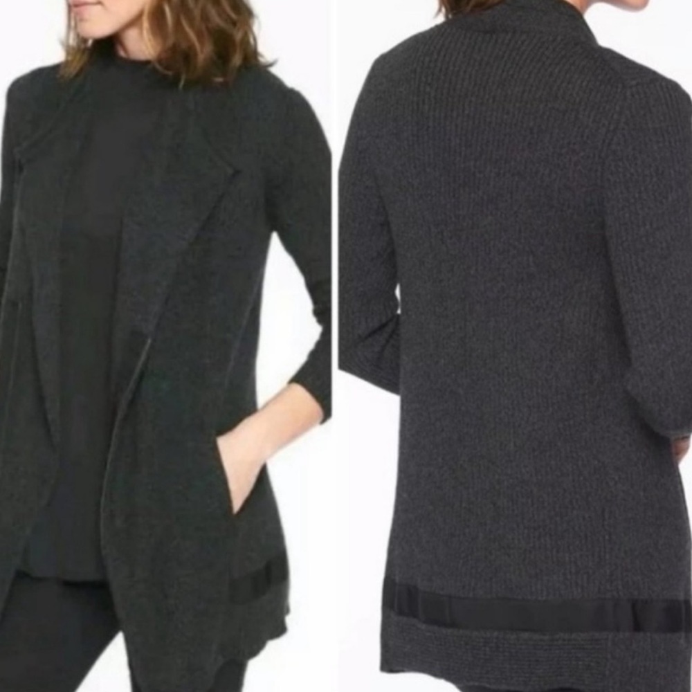 ATHLETA Sentinel Knit Sweater Coat Charcoal Gray Thermolite NWT - Picture 2 of 15